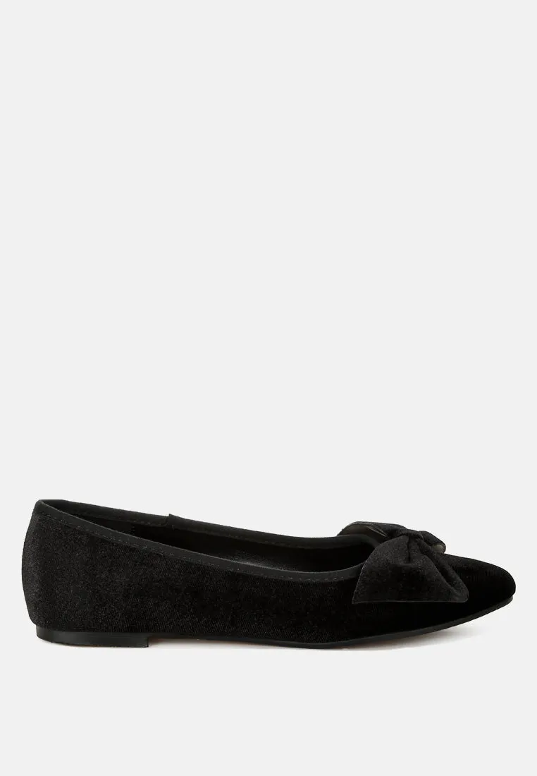 Luxurious Velvet Bow Ballerinas by RUW