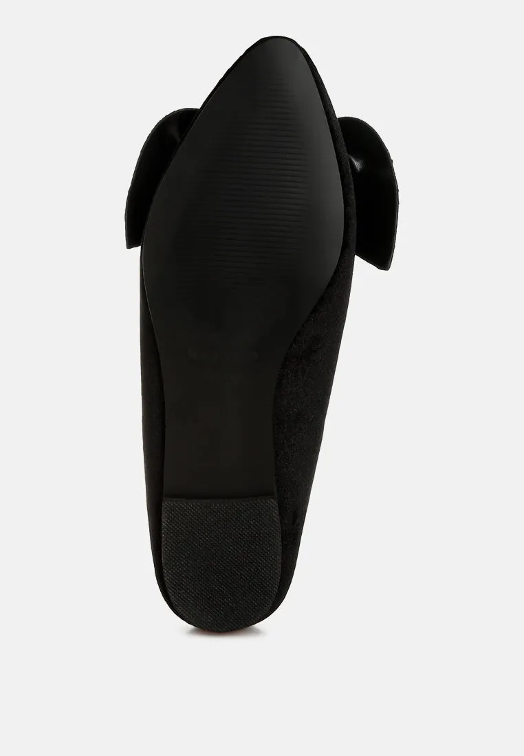 Luxurious Velvet Bow Ballerinas by RUW