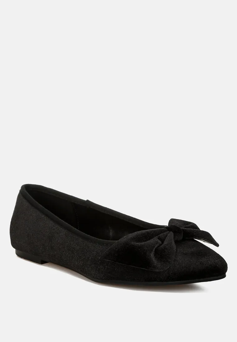 Luxurious Velvet Bow Ballerinas by RUW