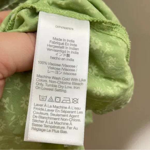MADEWELL V-Neck Button-Front Mini Dress Ditsy Daze Seedling Green {Y17}