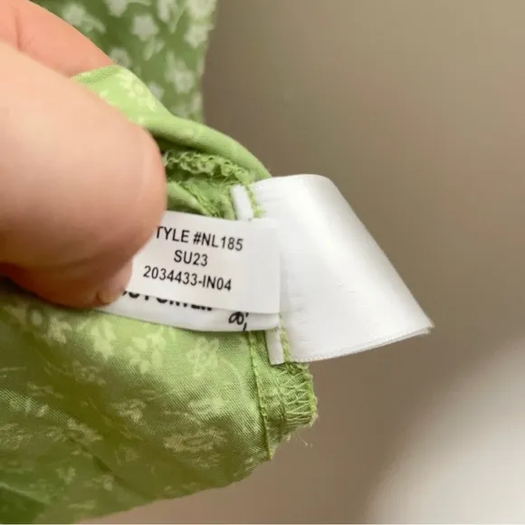 MADEWELL V-Neck Button-Front Mini Dress Ditsy Daze Seedling Green {Y17}