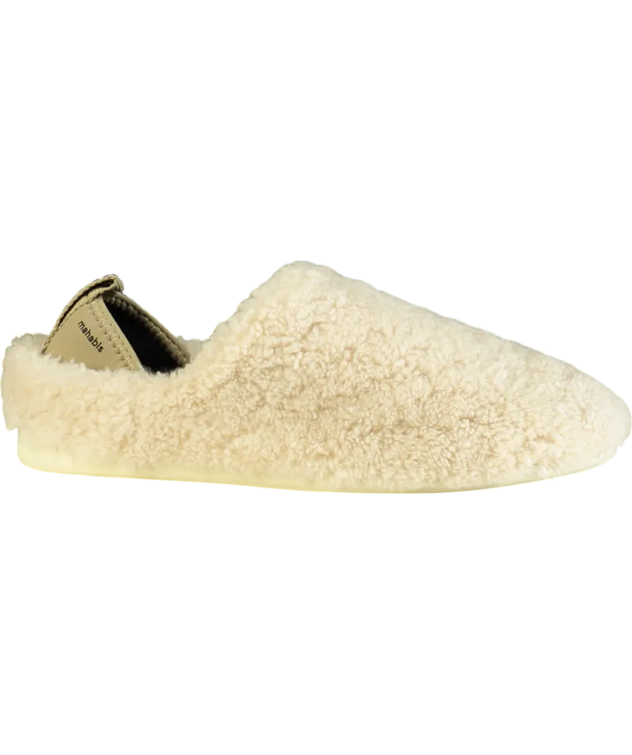 Mahabis Cream Meribel Natural Shearling Slippers UK 7.5/8 EU 42