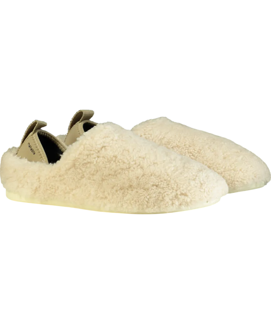 Mahabis Cream Meribel Natural Shearling Slippers UK 7.5/8 EU 42
