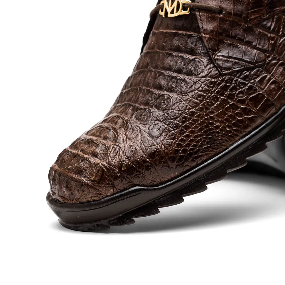 Marco Di Milano Kratos Men's  Brown Shoes Exotic Caiman Crocodile Sneakers