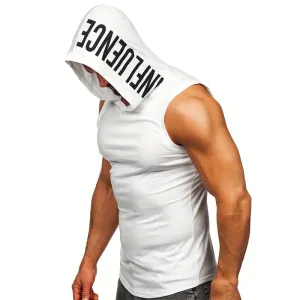 Mens Fashionable Hooded Sleeveless Vest