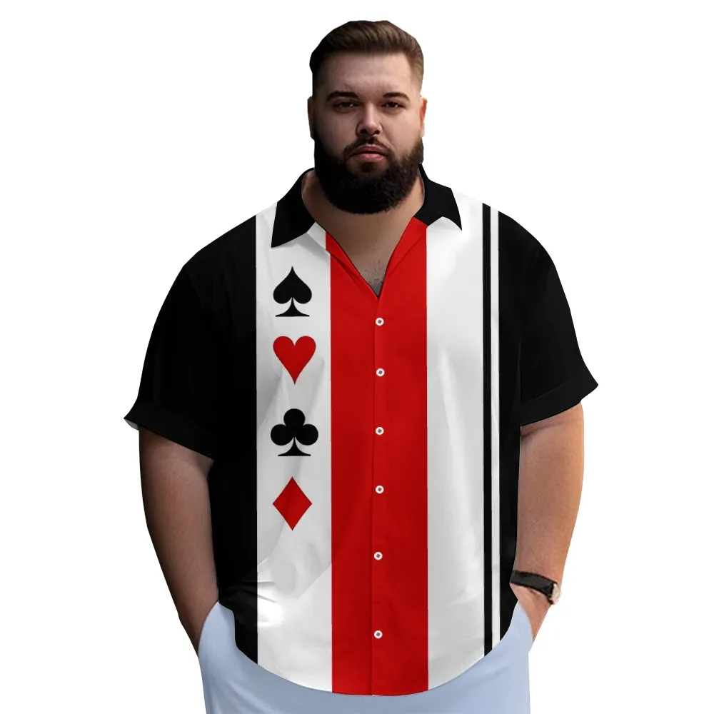 Men's Playing Card Contrasting Short Sleeve Shirt 2304104825