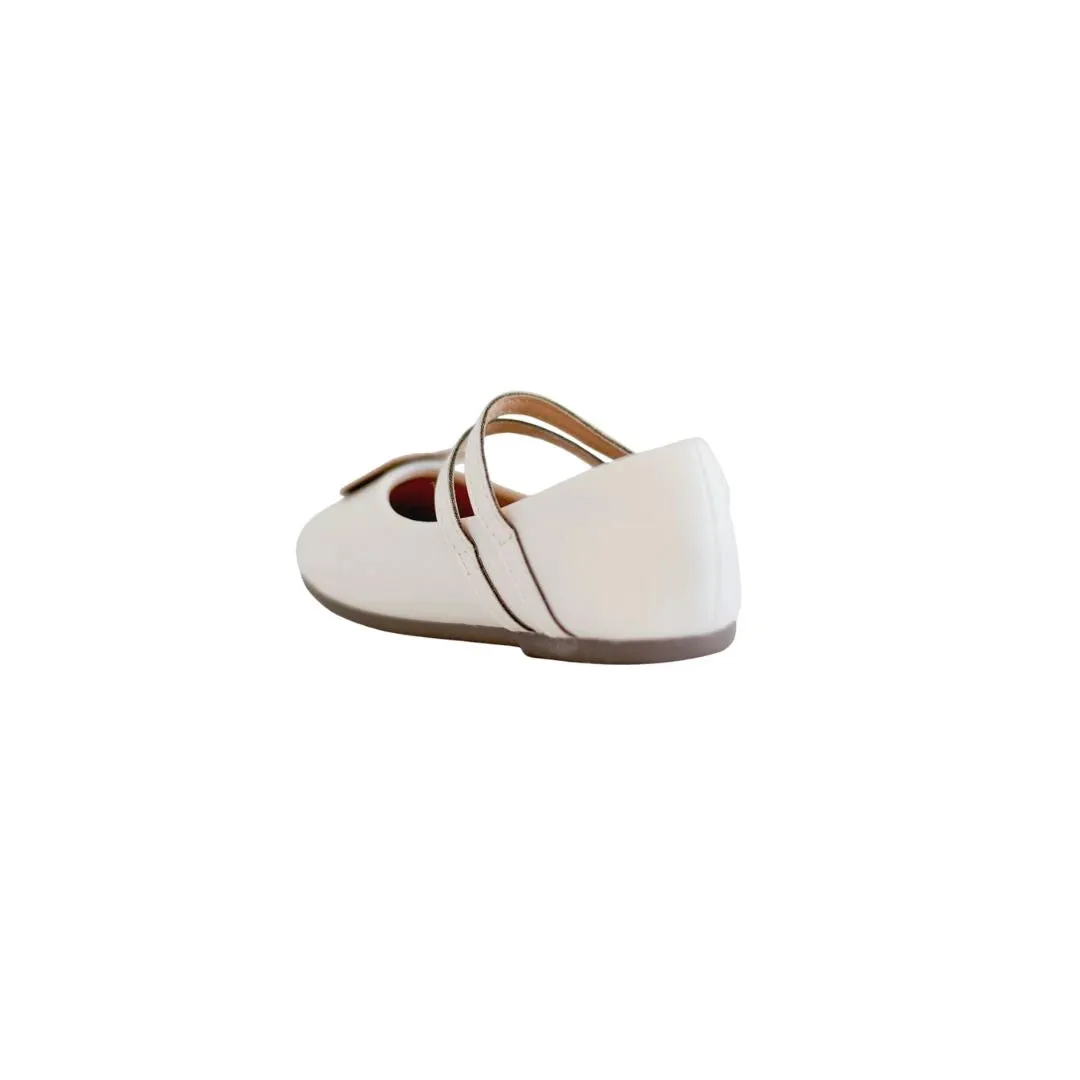 Mini Hana Ballerina Flats in Pearly White
