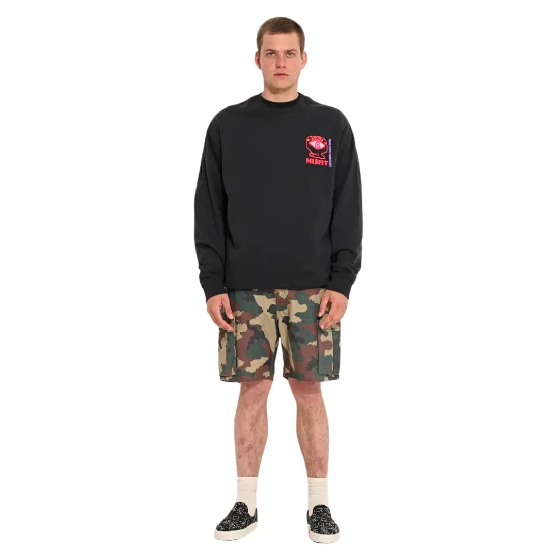 Misfit Walking Wonders Crew Sweater - Pigment Black