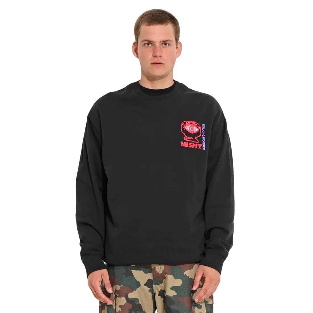 Misfit Walking Wonders Crew Sweater - Pigment Black