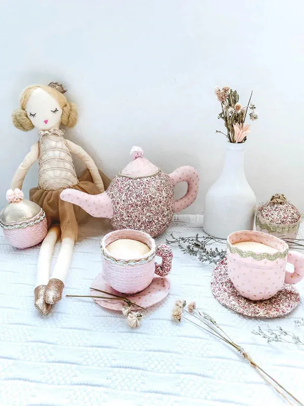 Mon Ami Plush Floral Toy Tea Set (3pc)