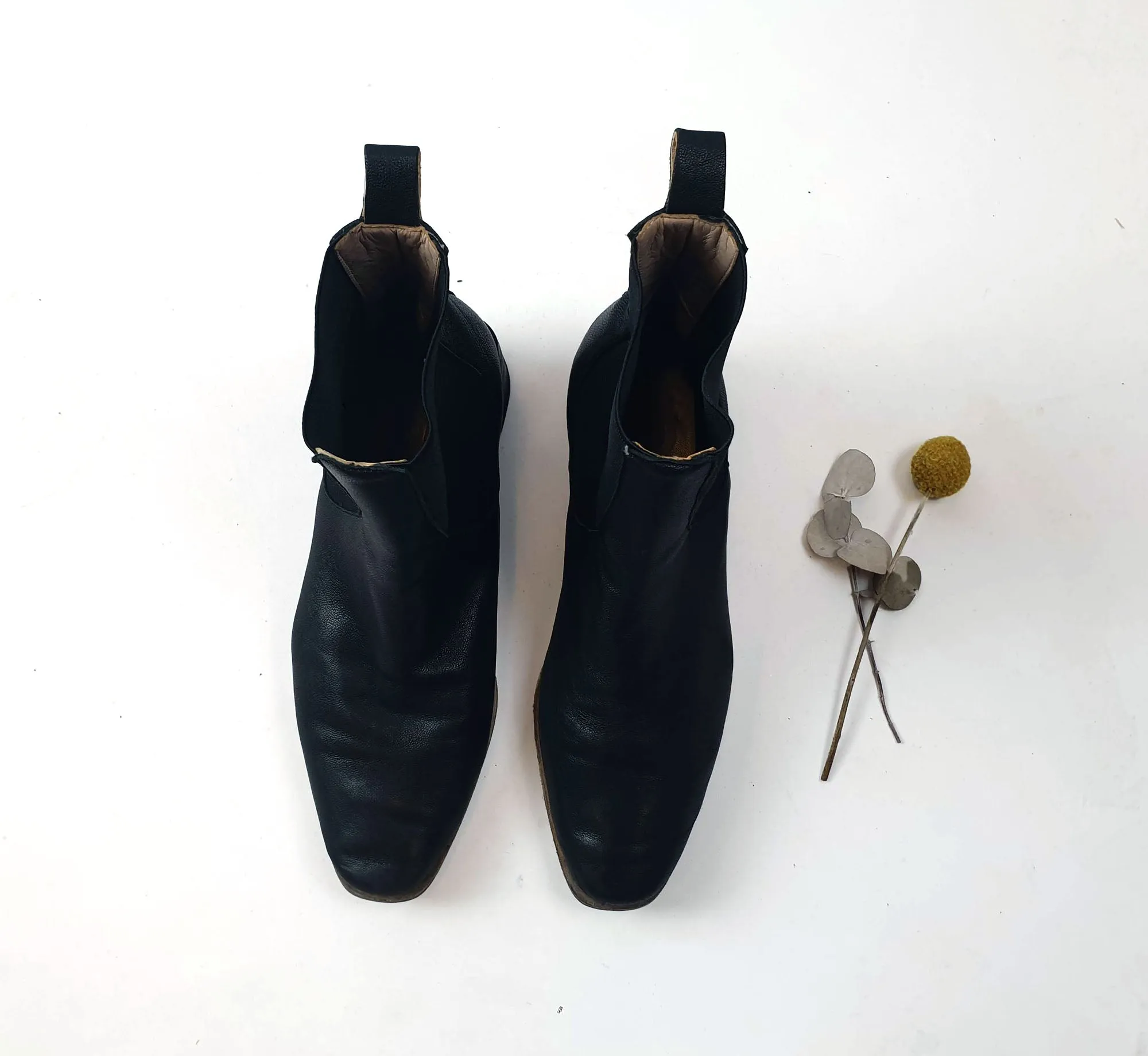 Nancybird soft black leather low heeled boots size 38
