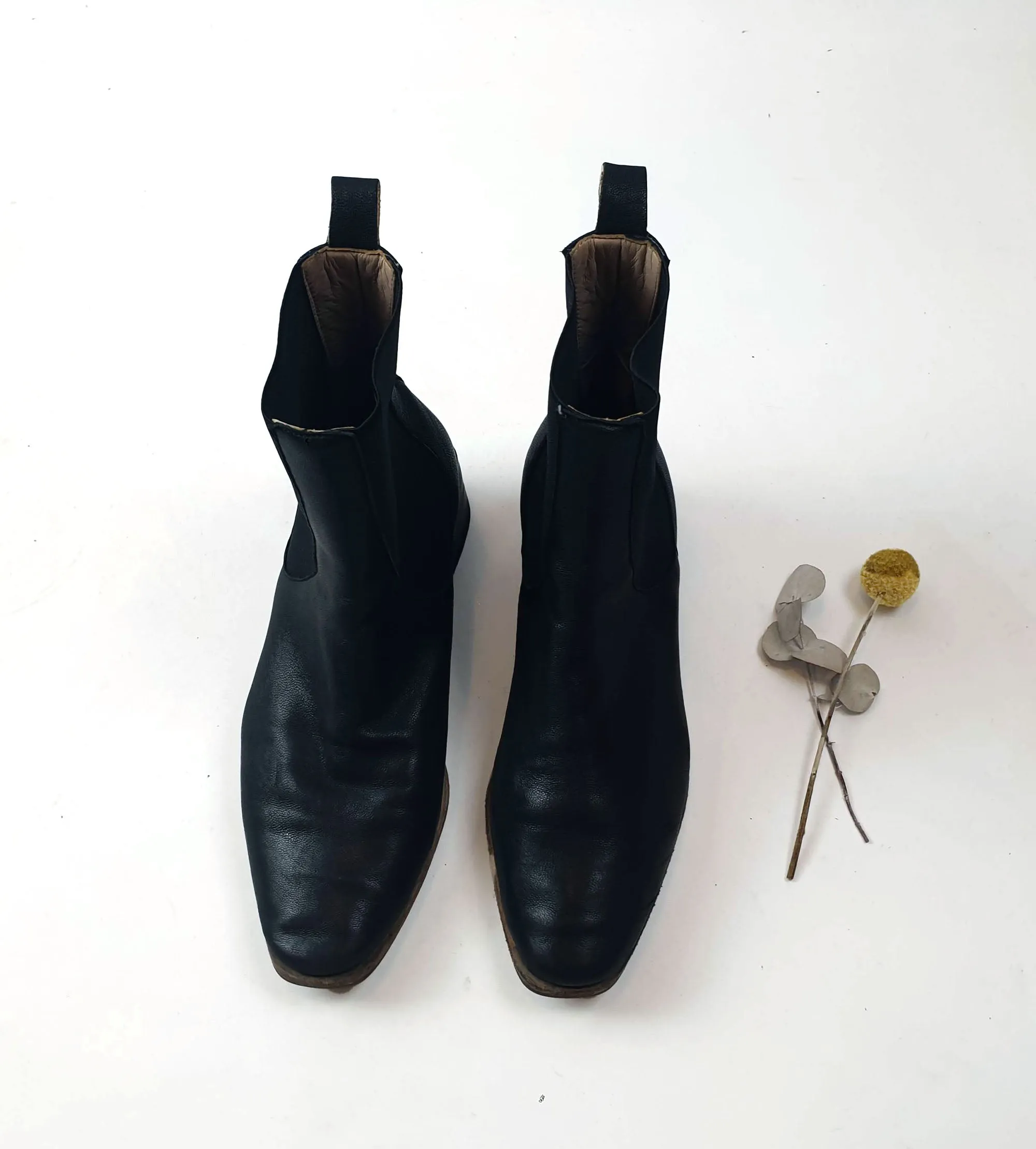 Nancybird soft black leather low heeled boots size 38