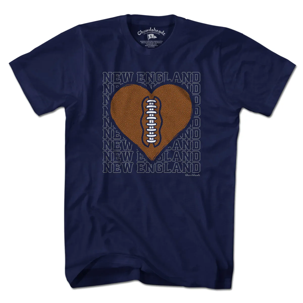 New England Football Heart T-Shirt