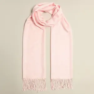 Pashmina Shawl Scarf Wrap with Fringes, Pink