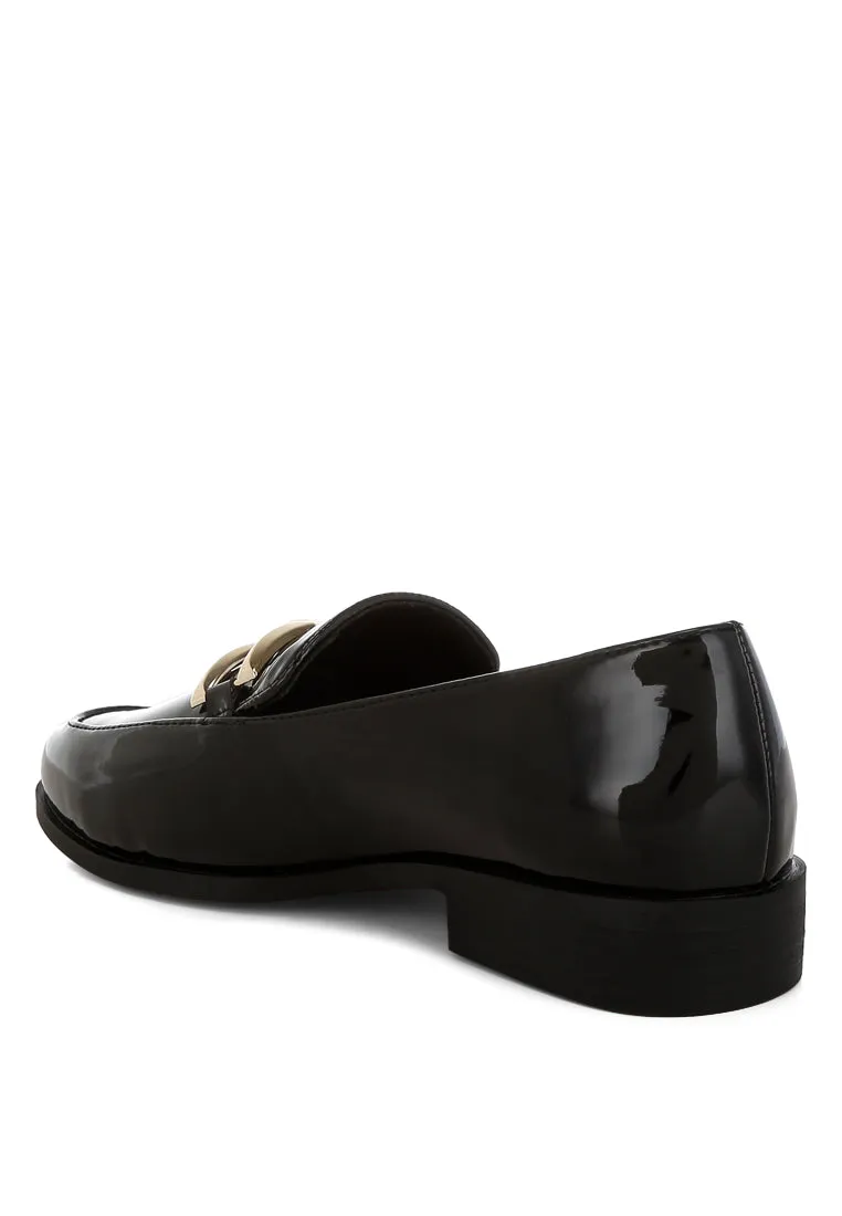 Patent Faux Leather Loafers By RAG