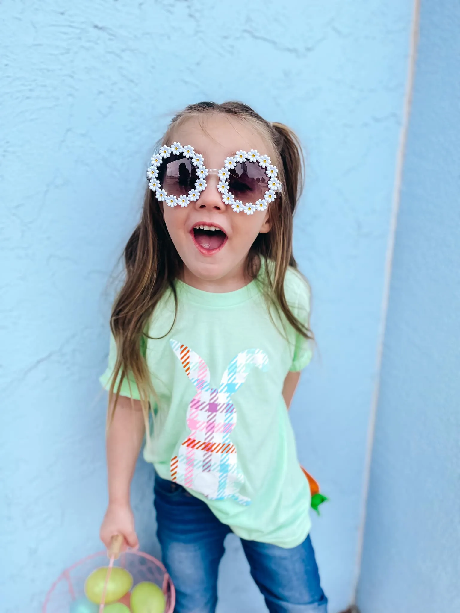 {PLAID BUNNY} Adult   Youth Crew Neck Tee