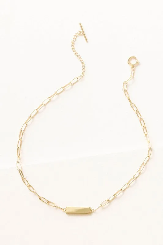 Plate Oval Chain Necklace
