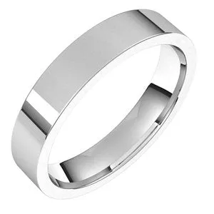 Platinum 4 mm Flat Comfort Fit Light Band Size 7
