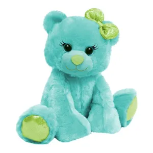 Plush Blue Bailey The Bea with a Green Bow