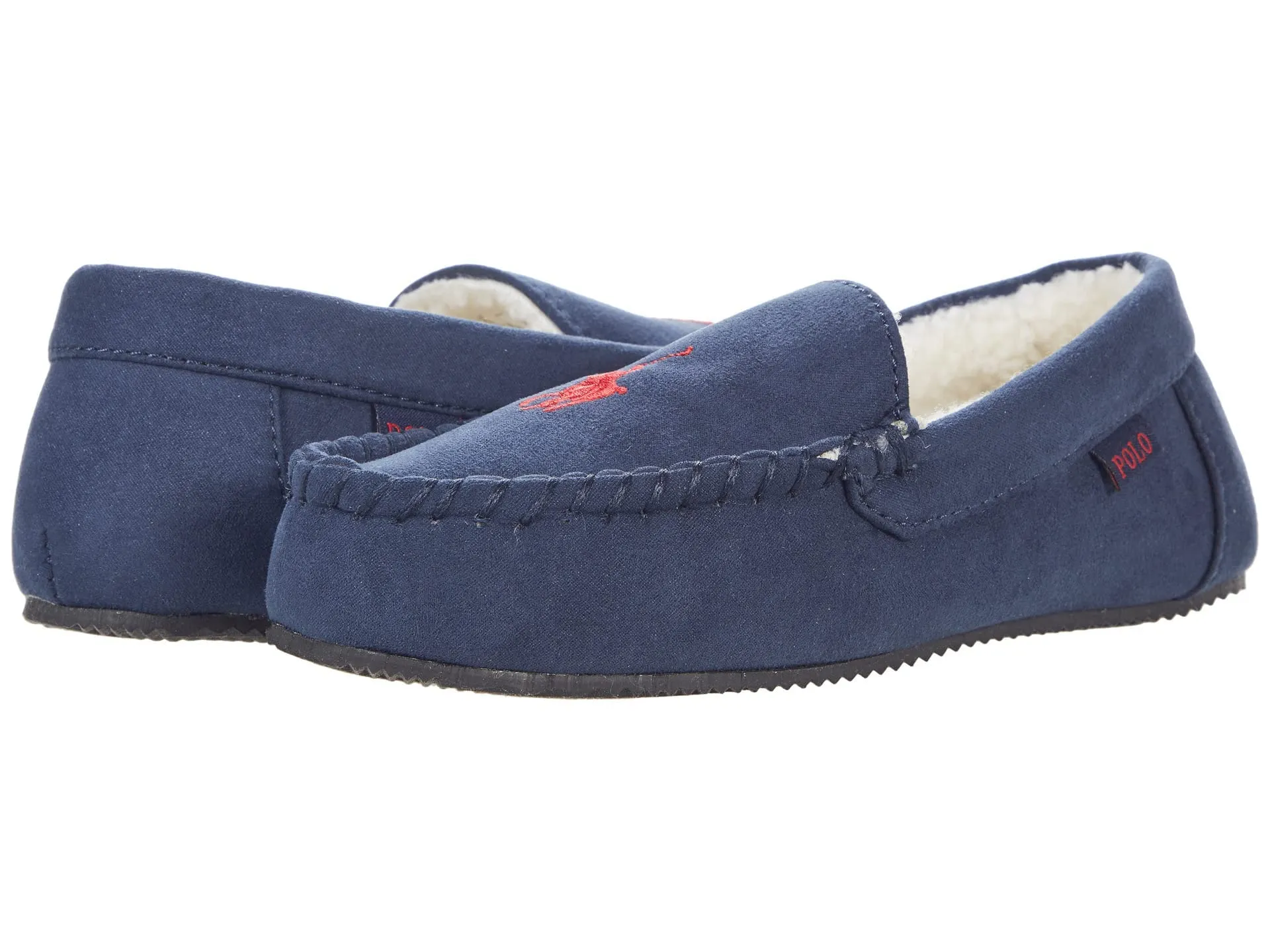 POLO RALPH LAUREN Boy's Dezi IV Moccasin Slipper (Big Kid) 7 Big Kid Moccasin,red