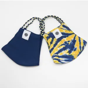 Pom Masks by Pomchies - Sunshine Tie Dye / Solid Navy Blue