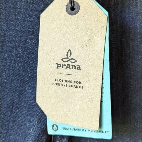 PRANA NWT Organic Dark Blue Denim Sienna Jeans sz 10