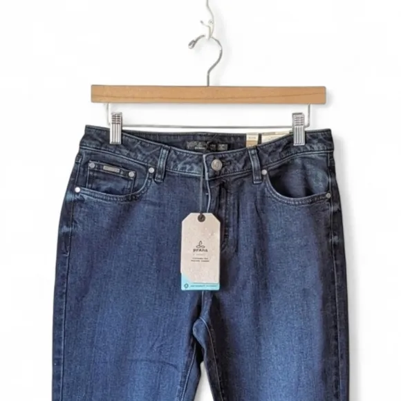 PRANA NWT Organic Dark Blue Denim Sienna Jeans sz 10