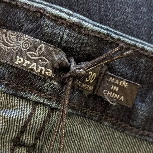 PRANA NWT Organic Dark Blue Denim Sienna Jeans sz 10