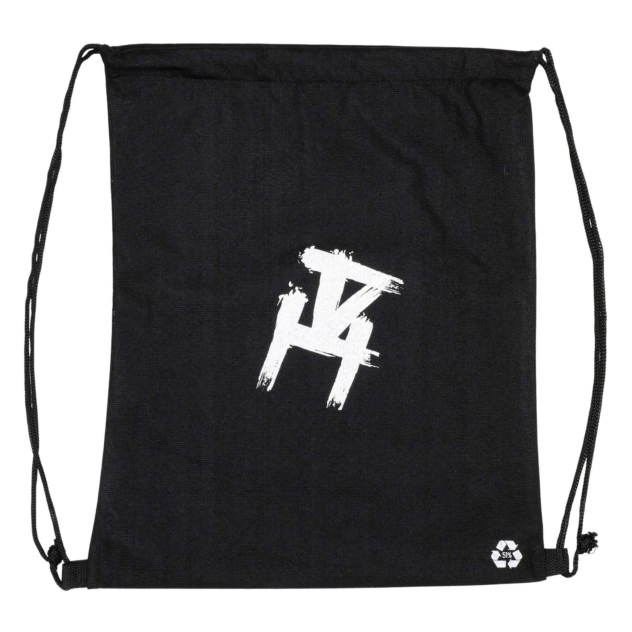 Recycled Black Drawstring Bag