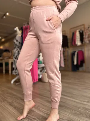 Rose Contrast Seam Joggers