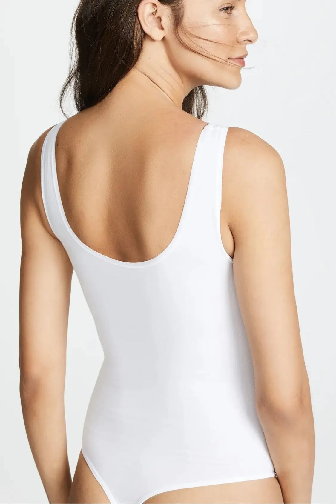 Ruby Shaping Thong Bodysuit - Cotton Seamless - White