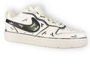 SCARPE NIKE COURT BOROUGH LOW 2 LE SNEAKERS ONE CUSTOM COMICS BLACK