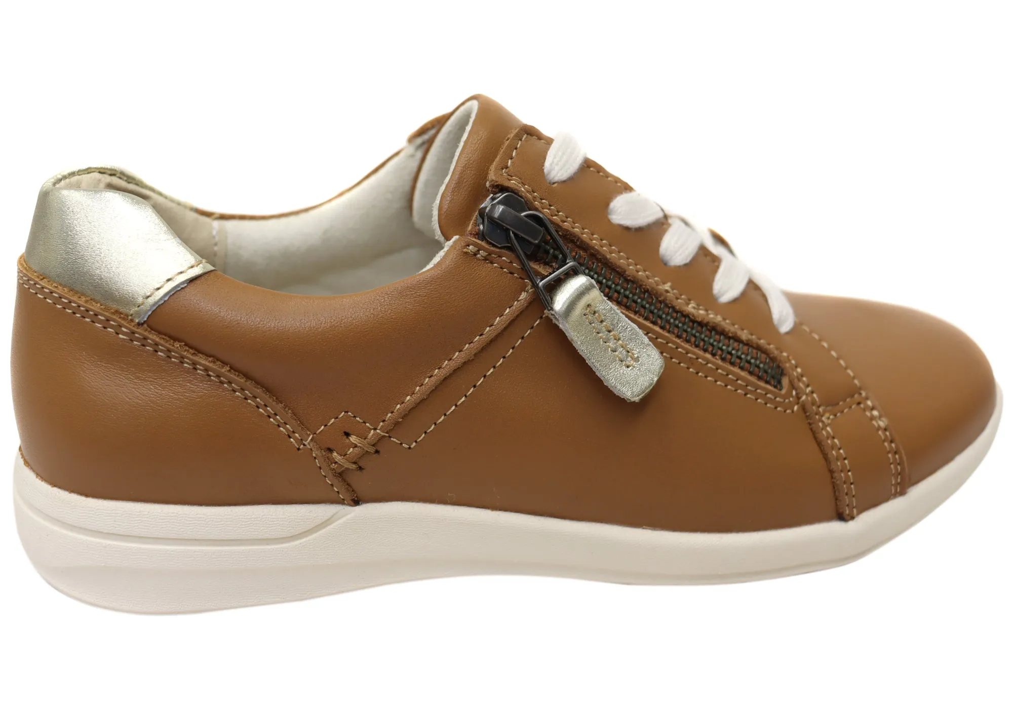 Scholl Orthaheel Womens Leather Comfortable North Sneakers Shoes