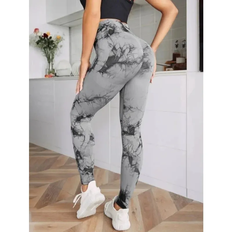 Seamless High Waist Tie Dye Yoga Leggings