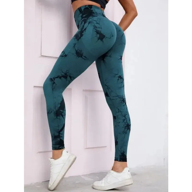 Seamless High Waist Tie Dye Yoga Leggings