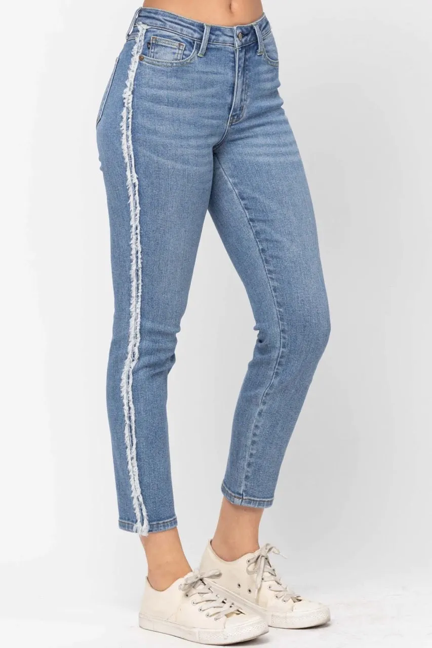 Side Fray Slim Fit Jeans