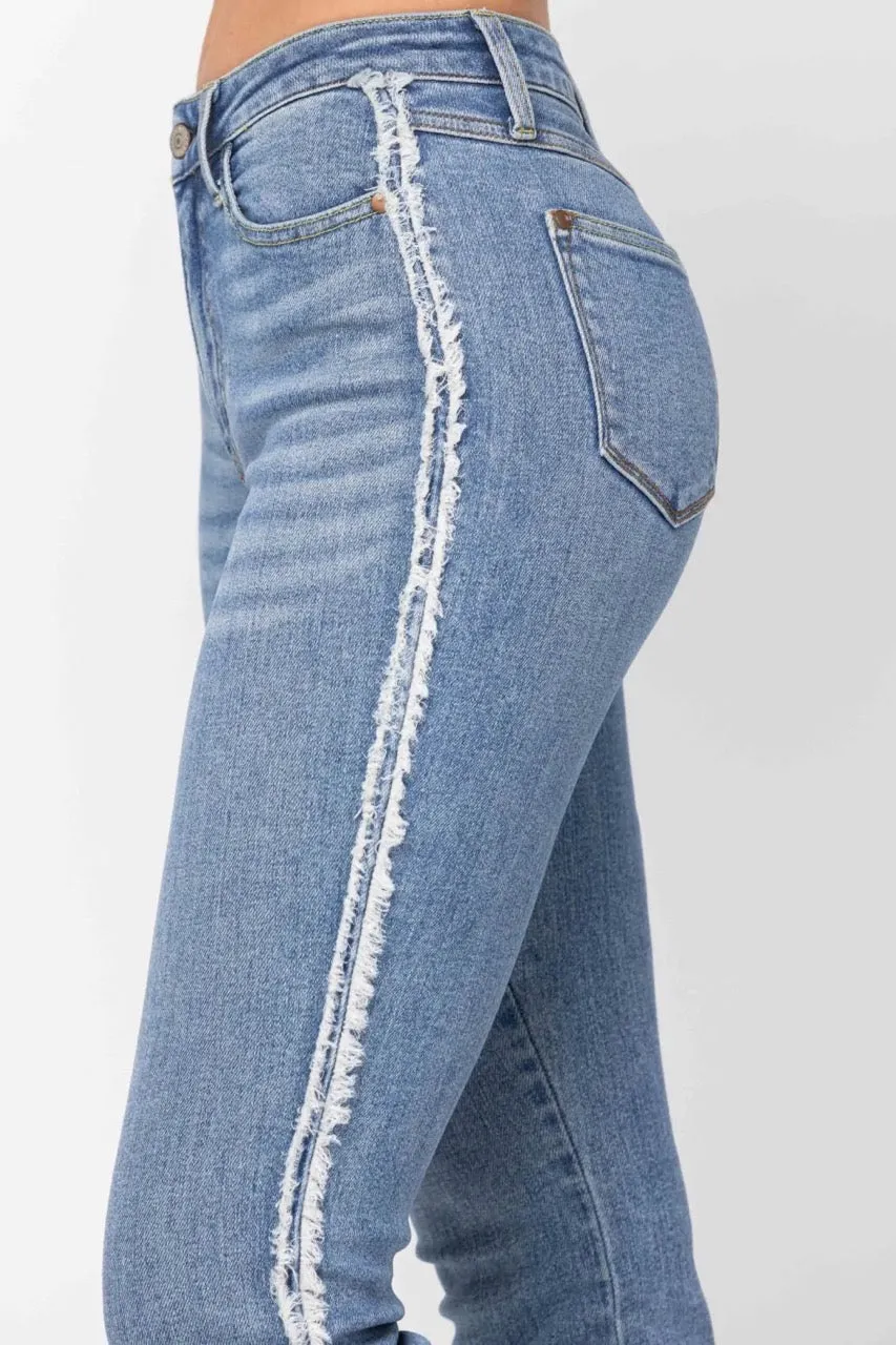Side Fray Slim Fit Jeans