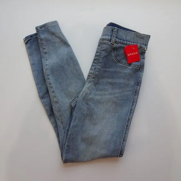 SPANX Skinny Jeans Denim Light Vintage Wash Blue Shaping Stretch NWT Size S $128