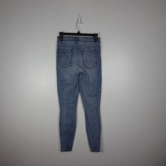 SPANX Skinny Jeans Denim Light Vintage Wash Blue Shaping Stretch NWT Size S $128