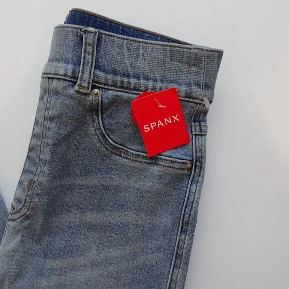 SPANX Skinny Jeans Denim Light Vintage Wash Blue Shaping Stretch NWT Size S $128