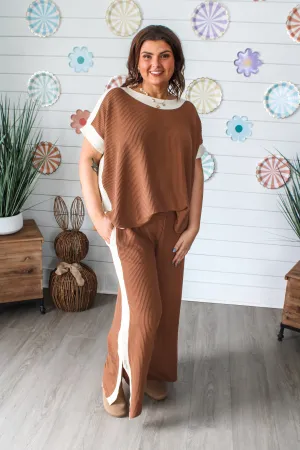 Spring Feeling Wide Leg Pants • Brown