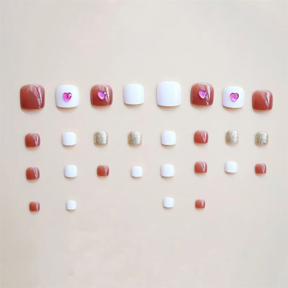 Square Toe Milk Peach Pink Heart