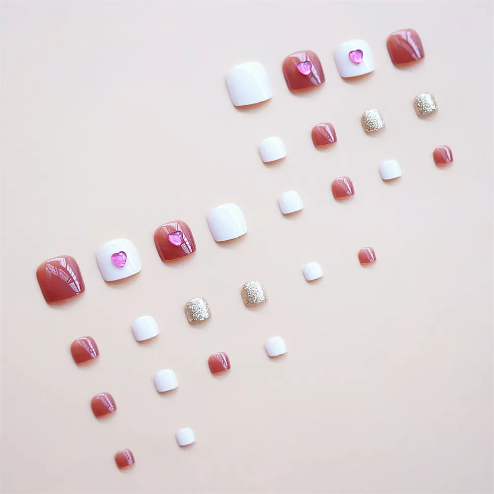 Square Toe Milk Peach Pink Heart