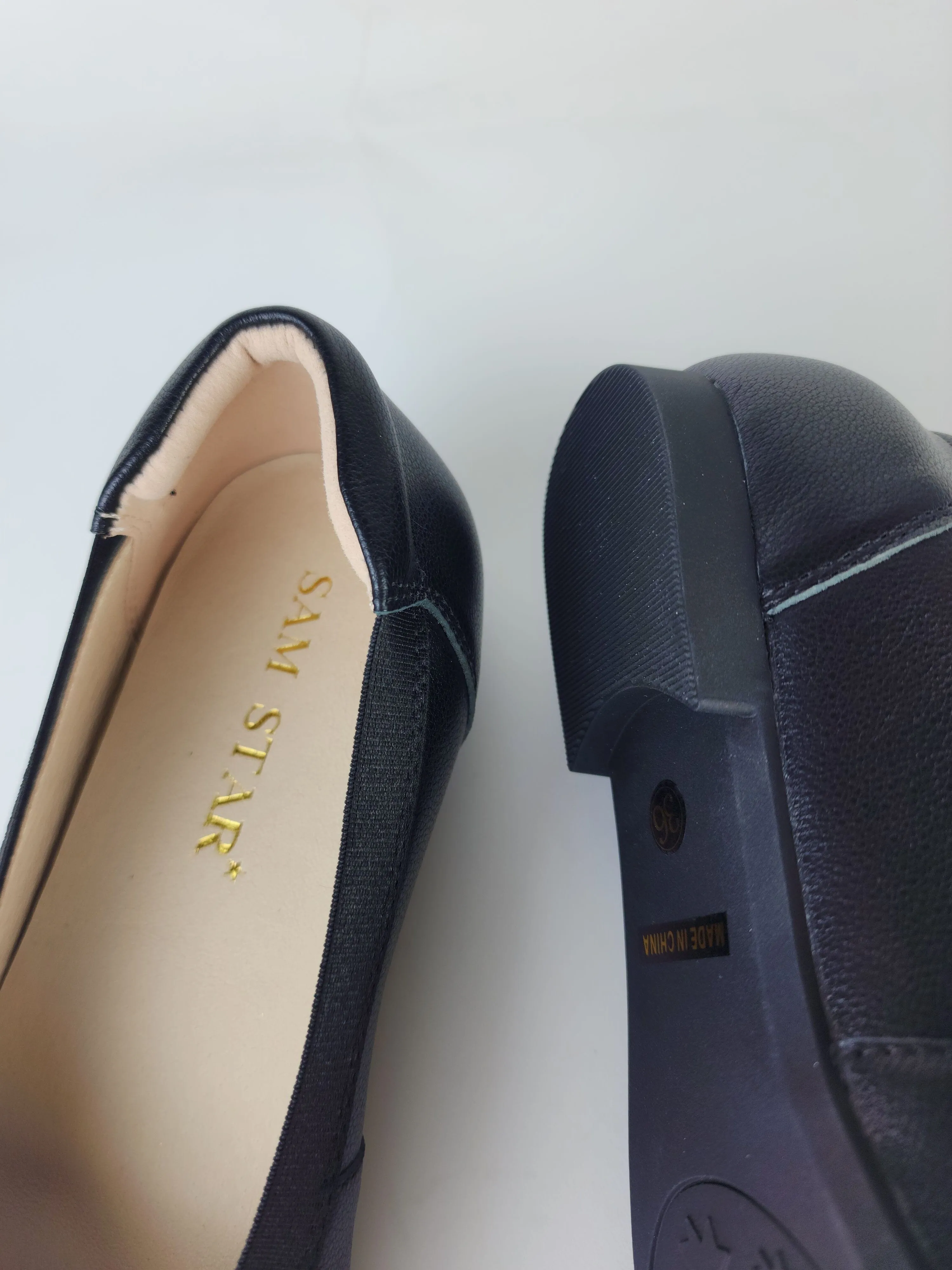 SS24006  Pointy Leather pumps with bow and extra cushion