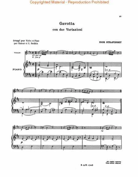 Stravinsky: Suite Italienne from Pulcinella for Violin and Piano