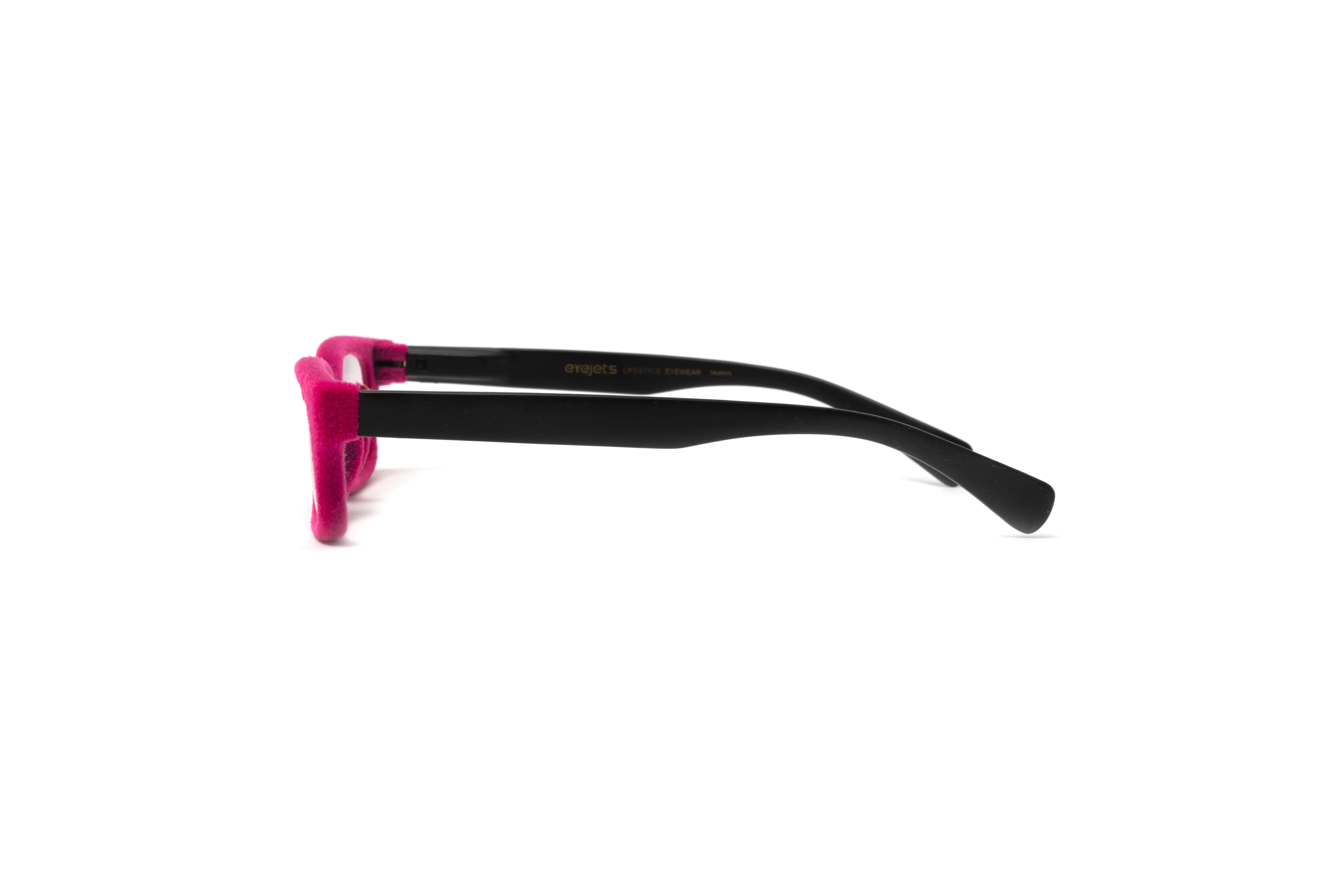 Sydney Pink Velvet Reading Glasses, Matte Black Temples