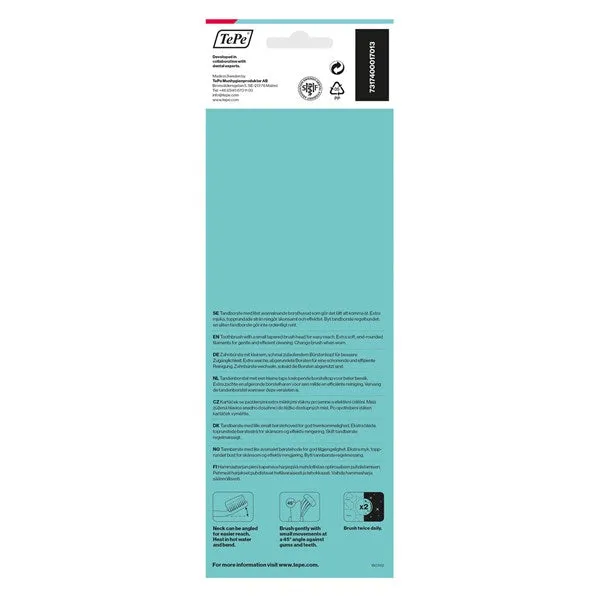 TePe Colour Compact Extra Soft Toothbrush 1x Cello Pack (One Toothbrush)