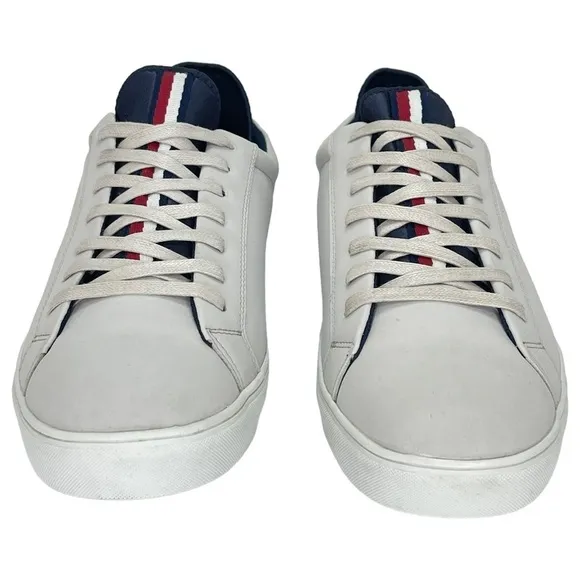 Tommy Hilfiger McNeil Cream Faux Leather Mens Sneakers 12M