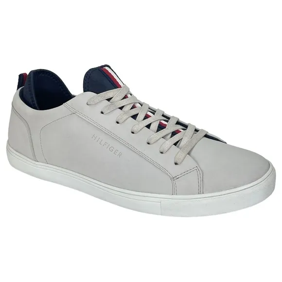 Tommy Hilfiger McNeil Cream Faux Leather Mens Sneakers 12M