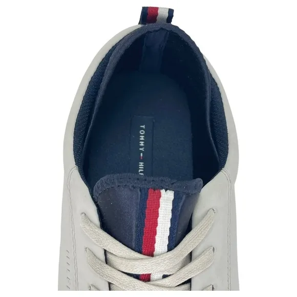 Tommy Hilfiger McNeil Cream Faux Leather Mens Sneakers 12M